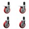 Service Caster 5'' Red Poly Swivel 1-5/8'' Expanding Stem Caster Set 2 Total Lock Brakes, 4PK SCC-EXTTL20S514-PPUB-RED-2-S-2-158 - alternate 1